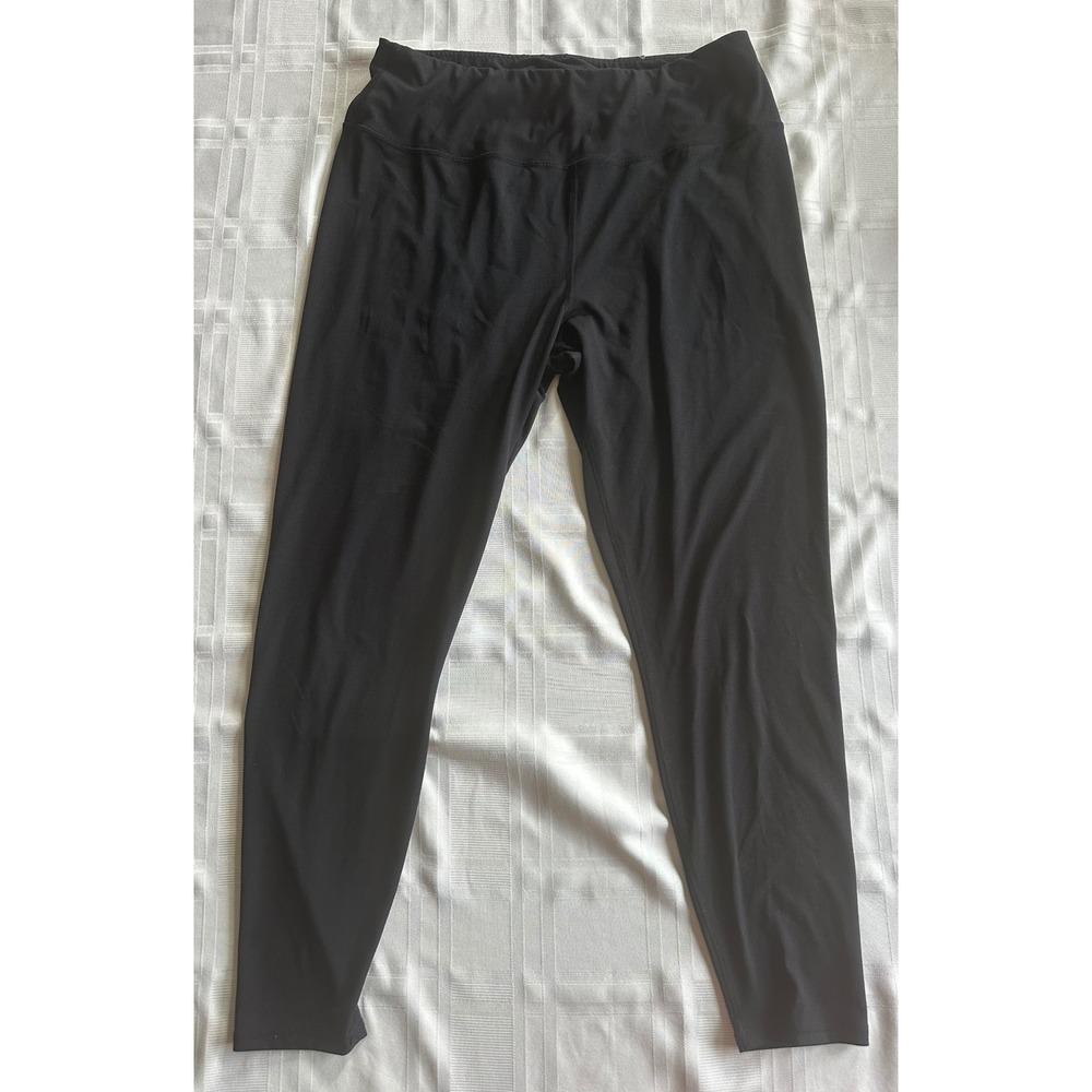 Maurices Leggings Womens 1X Black Solid Activewear High Rise Stretch Regular